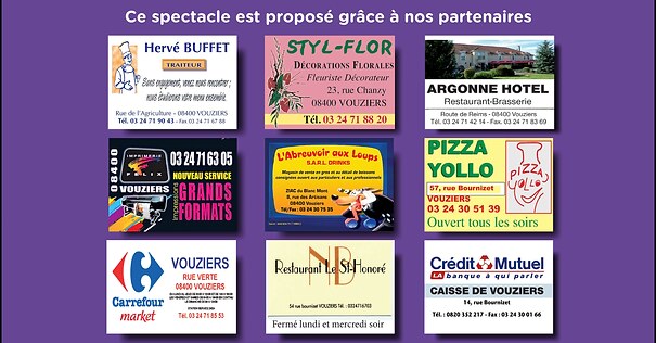 Rideau publicitaire de commerces partenaires